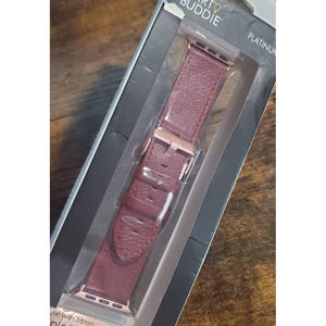 VogueStrap Smart Buddie Platinum Merlot Leather Strap for 38mm Apple Watch